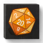 Two Pips - Yellow/Orange D20 Wall Art Wooden Box Sign